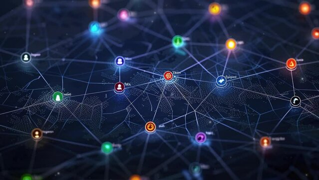 Social network networking concept design. Digital world map with users worldwide connections. Communication technology background. Global connection. Global social media network. World communication 