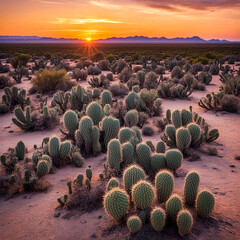 Sunset in the desert of Texas