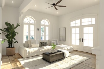 Beautiful Colored Modern Interior Home Livingroom Mockup with Blank Poster wall Decoration sofa , chair , table etc. 
