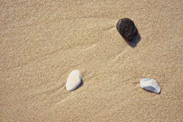 Scenic view of stones on South beach, Fehmarn Island, Baltic Sea, Germany