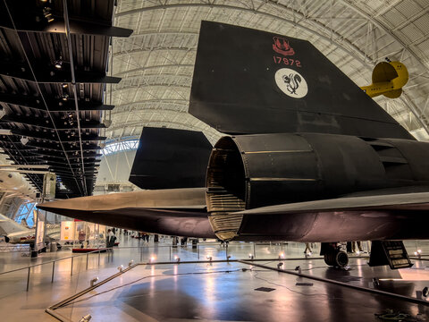 Lockheed Martin SR71 spy plane sitting in a museum outside Washington, DC