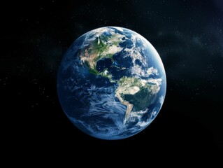 Fototapeta premium Earth in Space with Starry Background. Generative ai