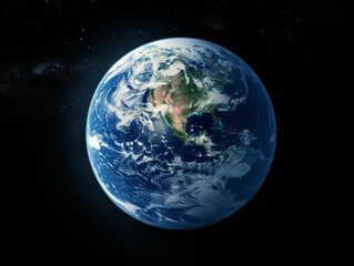 Fototapeta premium Earth in Space with Starry Background. Generative ai