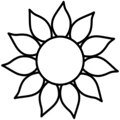 black flower line ,illustration