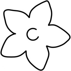 black flower line ,illustration