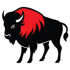 Solid color Bison animal vector