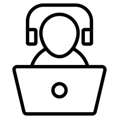A line design icon of help desk

