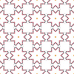 Simple and elegant pattern with red, orange, and black circles