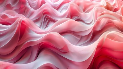 Obraz premium Close Up of Pink and White Wave Pattern