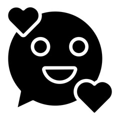 A solid design icon of customer satisfaction

