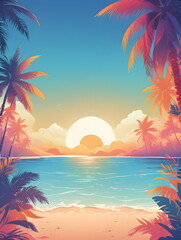 Fototapeta premium summer template with empty copy space