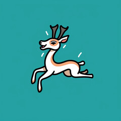Obraz premium Giddy_Gazelle_Gazelle_leaping_with_glee_Modern_Line