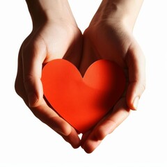 Hands holding a red heart symbolizing love, care, and compassion. Perfect for healthcare, charity, and romance themes.