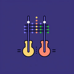Naklejka premium Guitar_Strings_Tuning_Pegs_Modern_Line_Icon_Vector_Li_