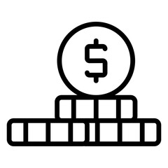 An icon design of dollar coin

