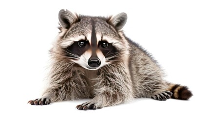 Obraz premium A raccoon sitting on isolated white background.