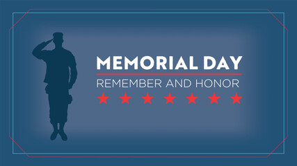 Fototapeta premium Vector Memorial Day background Remember and Honor with the American flag and words Memorial Day