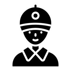 A solid design icon of salesman

