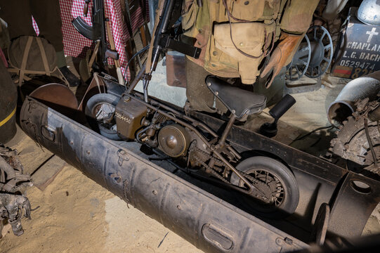 World War II Welbike motorcycle in a museum