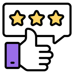 A flat design icon of customer review

