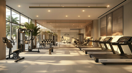 Obraz premium Advanced Fitness Gym with Modern Equipment