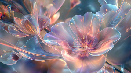 Obraz premium A vibrant hologram glowing flower 