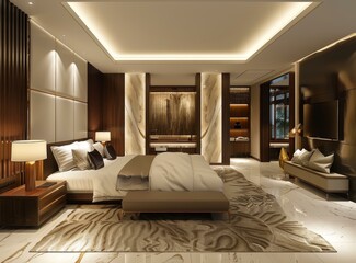 Luxurious Hotel Suite Bedroom with Modern Design