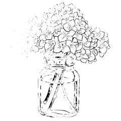 Hydrangea silhouette, Hydrangea svg, Hydrangea png, Hydrangea illustration, Hydrangea, silhouette flower, floral svg, herb svg, flower illustration, flower, floral, vector, nature, illustration, sprin