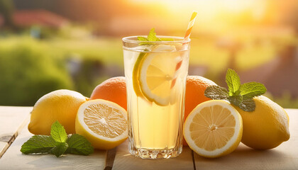 napój orzeźwiający ze świeży owoców cytrusowych