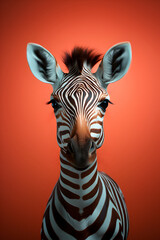 Portrait of a zebra on an isolated background