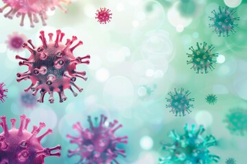 Realistic virus background with copy space