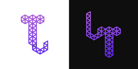 Letters LT and TL Polygon Logo, suitable for business related to polygon with TL or LT initials
