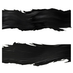 Abstract Black Brush Strokes on a White Background 