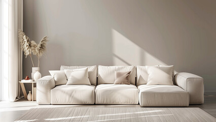 Elegant Modern Sofa Design in Contemporary Living Room Interior, luxury interior design, luxury art work in home