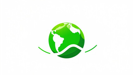 A stylized graphic of a green and white Earth with two green curved lines underneath, implying that the planet is being protected or defended by these lines.
