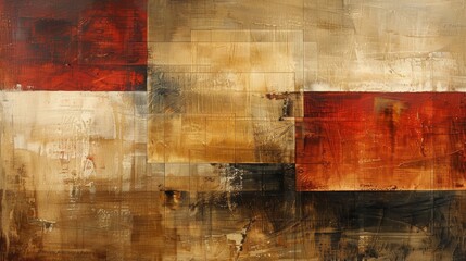 An abstract painting with layers of neat lines in varying shades of dark brown.