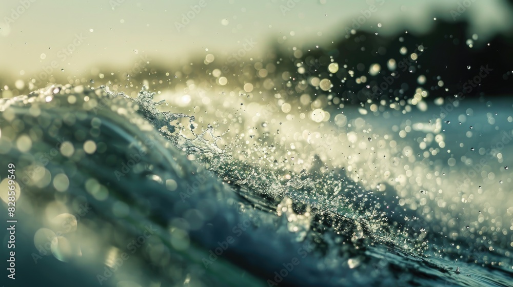 Poster a detailed close up of a wave in the ocean. perfect for nature and travel concepts