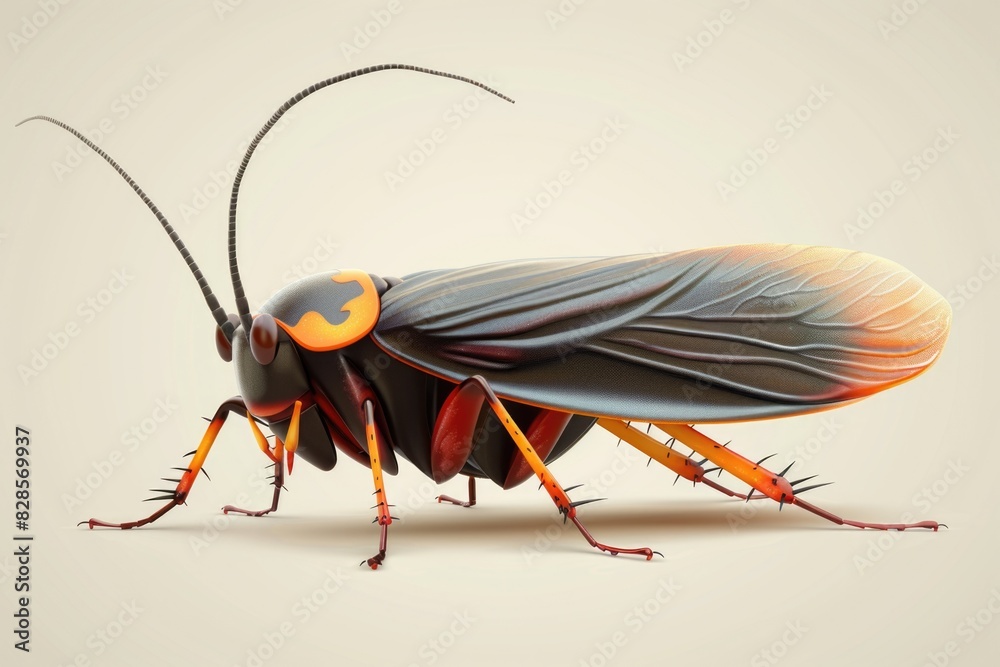 Poster detailed close-up of a bug on a plain white background. perfect for educational materials or science