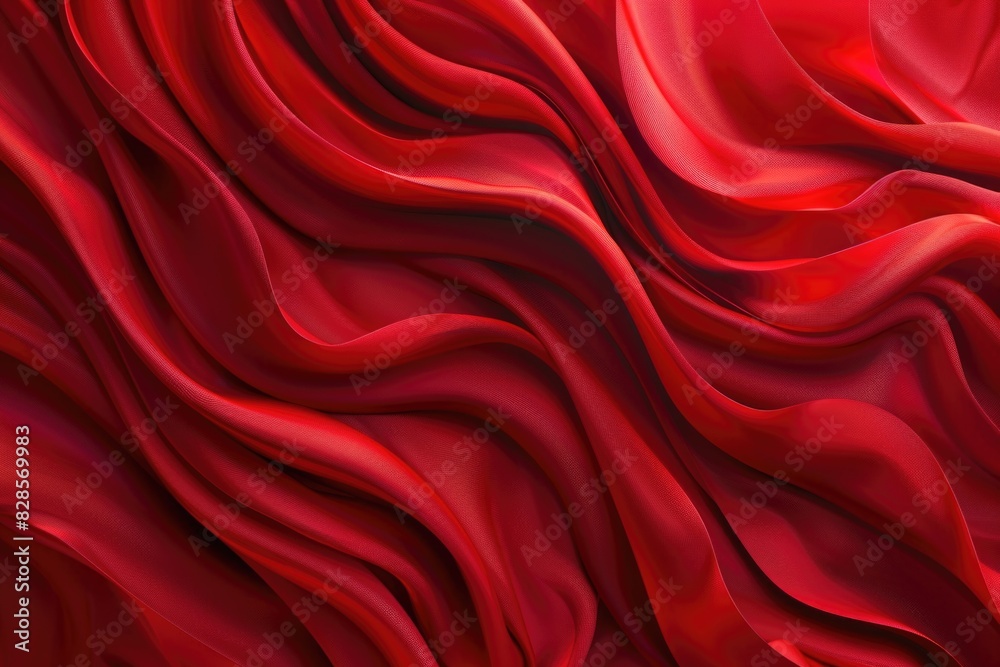 Poster detailed close up view of red fabric. ideal for textile backgrounds