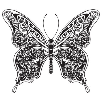 recommend clip art: Doodle Ornate Butterfly, Adult Coloring Page Template. 