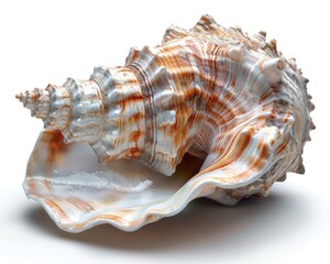 Intriguing Composition Photorealistic Beach Encased in Minimalist Conch Shell