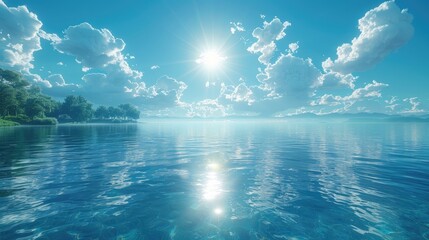 Captivating Lake Landscape MirrorLike Water Reflects UltraRealistic Sky