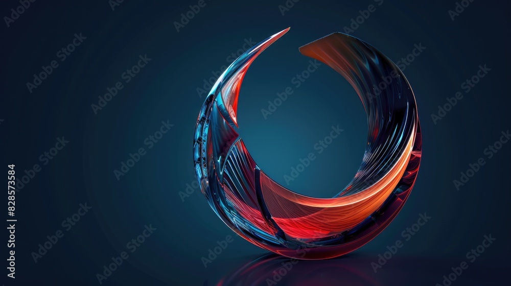 Poster vibrant abstract object on black background, perfect for modern design projects