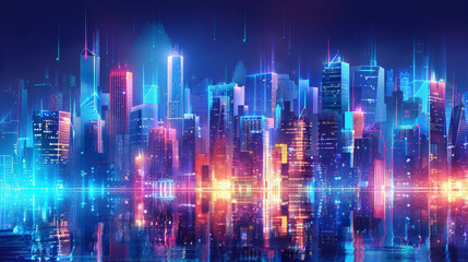 Technology city background 