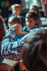 Group of children in a classroom setting, perfect for educational concepts