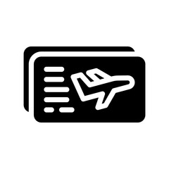 boarding pass glyph icon