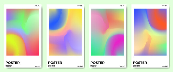 Set of abstract gradient poster with modern style