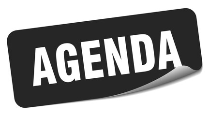 agenda sticker. agenda label
