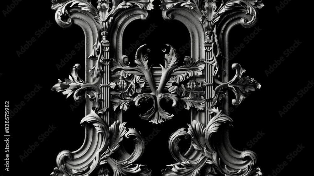 Poster a black and white photo of a decorative frame. suitable for various design projects