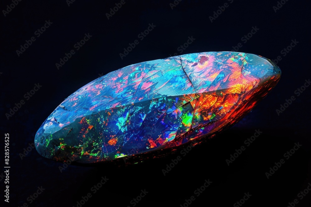 Poster a vibrant and eye-catching stone on a dark backdrop. perfect for various design projects